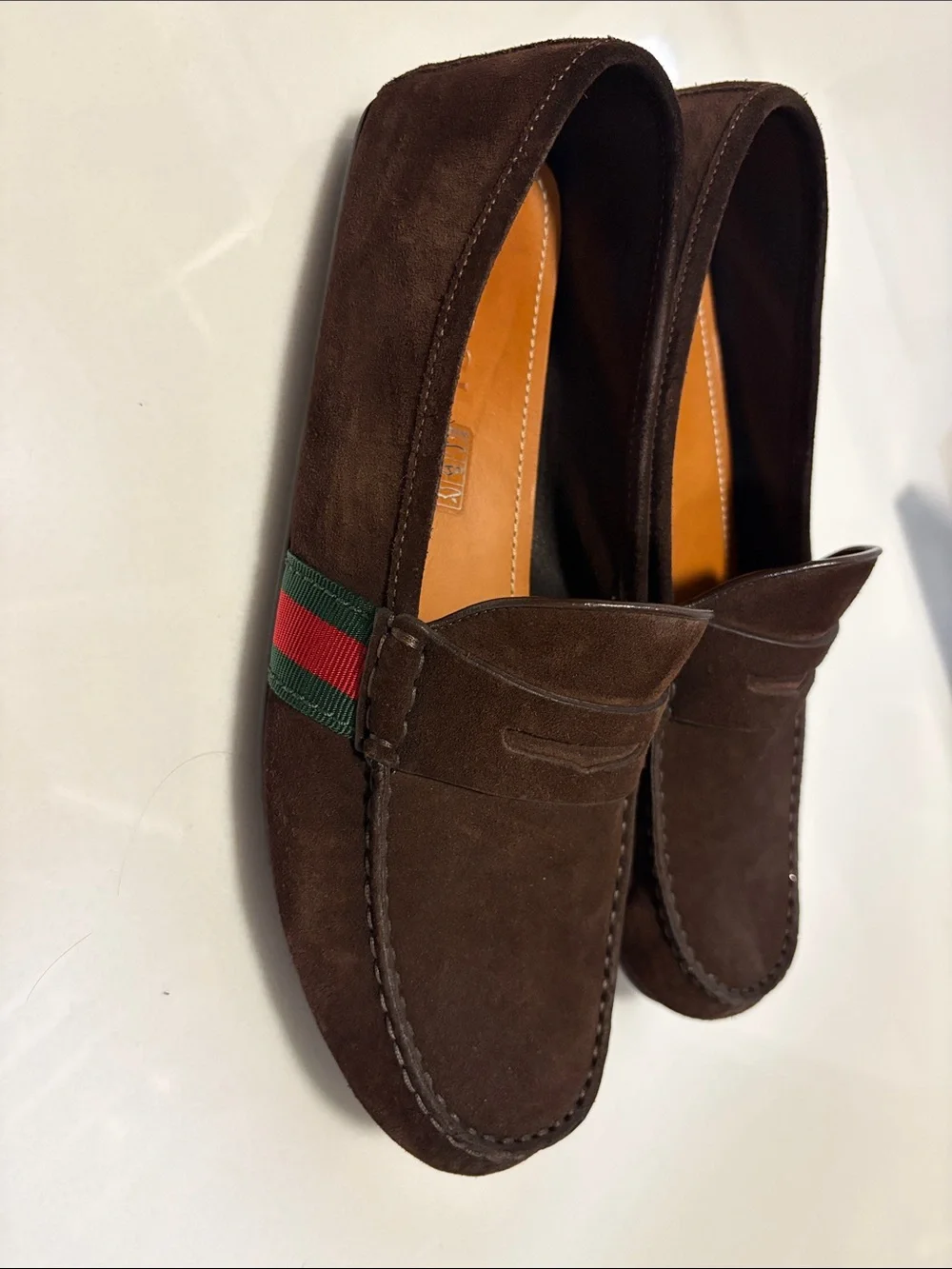Gucci Brown Suede Penny Loafers for Men